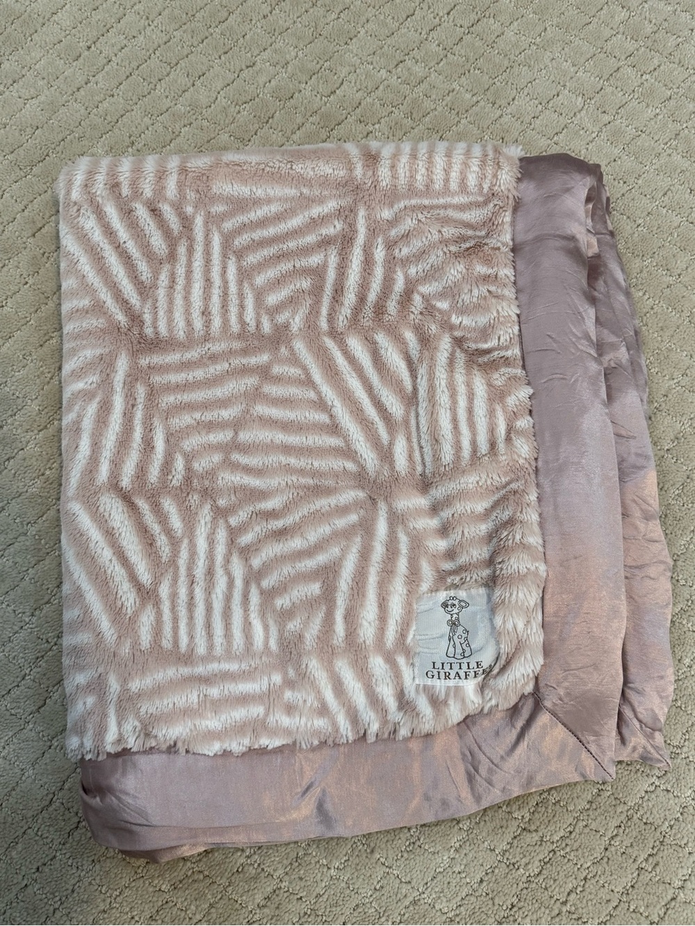 Little Giraffe Luxe Faux Fur Baby Girl Blanket - Blush Pink